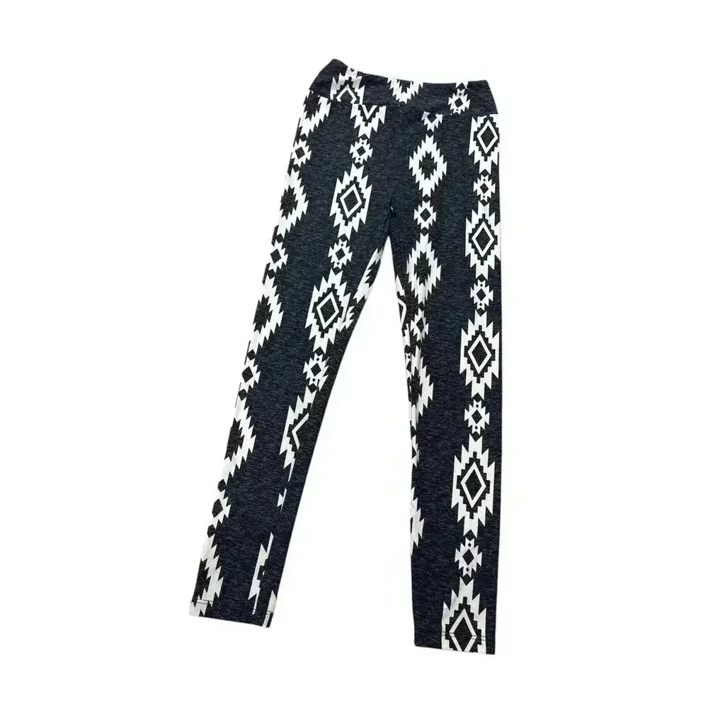 LuLaRoe Kids L/XL Aztec Tribal Print Leggings Black Unisex